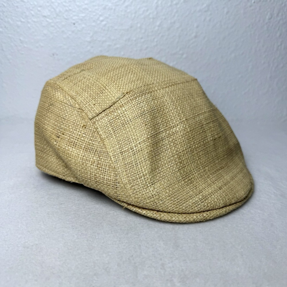 Goorin Bros Straw Flat Cap Cabbie Hat Size Medium Lined Pocket Vacation Summer